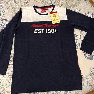 Indian Motorcycle Kids Long Sleeve Tee - Navy and White